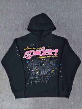 Black Sp5der Hoodie V2 Size Small